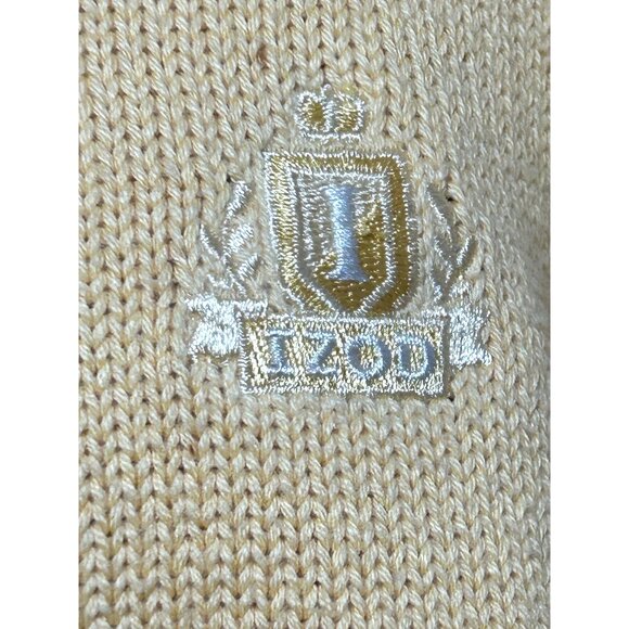 Izod Men’s Sweater M Yellow Vintage Long Sleeve Crewneck Pullover Cotton Logo - Picture 5 of 13